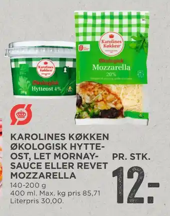 MENY Karolines køkken økologisk hytte- ost, let mornay- sauce eller revet mozzarella tilbud