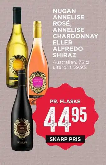 MENY Nugan annelise rosé, annelise chardonnay eller alfredo shiraz tilbud