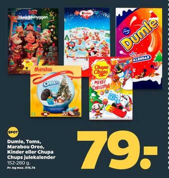 Netto Dumle, toms, marabou oreo, kinder eller chupa chups julekalender tilbud