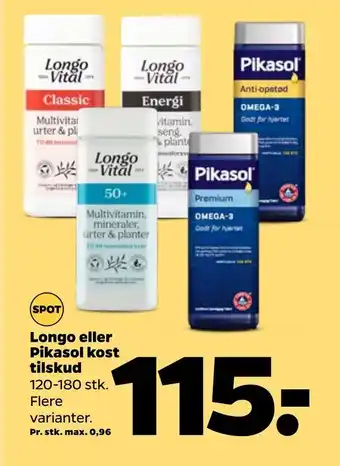 Netto Longo eller pikasol kost tilskud tilbud