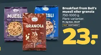 Netto Breakfast from bell's muesli eller granola tilbud