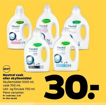 Netto Neutral vask eller skyllemiddel tilbud