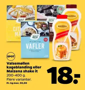 Netto Valsemøllen kageblanding eller maizena shake it tilbud