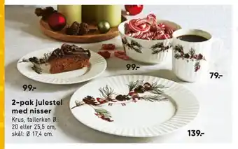 Bilka 2-pak julestel med nisser tilbud
