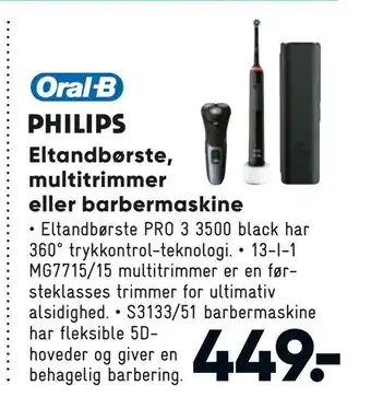 Bilka Eltandbørste, multitrimmer eller barbermaskine tilbud