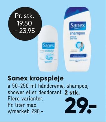 Bilka Sanex kropspleje tilbud