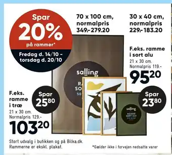 Bilka Ramme i sort alu tilbud