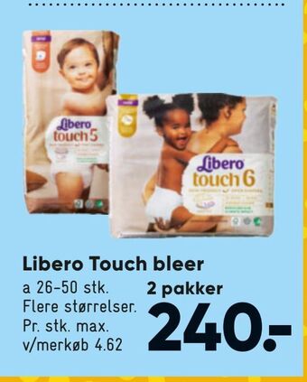 Bilka Libero touch bleer tilbud