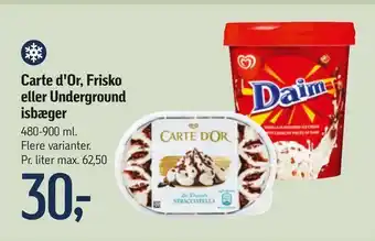 Føtex Carte d'or, frisko eller underground isbæger tilbud
