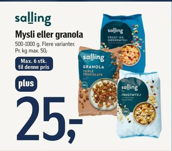 Føtex Mysli eller granola tilbud