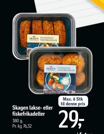 Føtex Skagen lakse- eller fiskefrikadeller tilbud