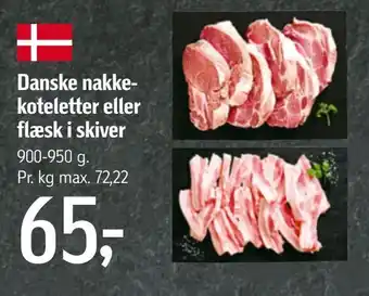 Føtex Danske nakke koteletter eller flæsk i skiver tilbud