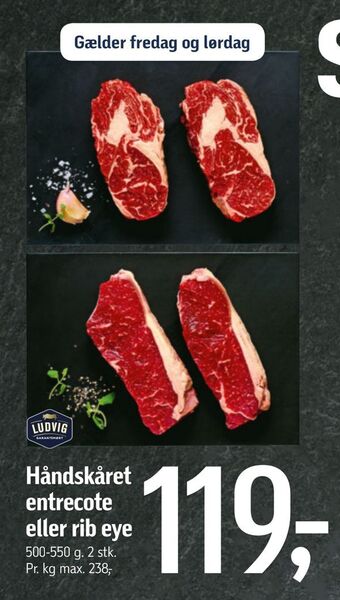 Føtex Håndskåret entrecote eller rib eye tilbud