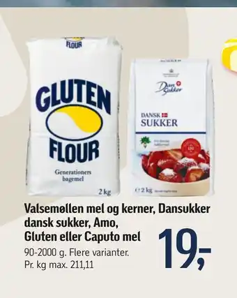 Føtex Valsemøllen mel og kerner, dansukker dansk sukker, amo, gluten eller caputo mel tilbud