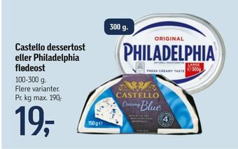 Føtex Castello dessertost eller philadelphia flødeost tilbud