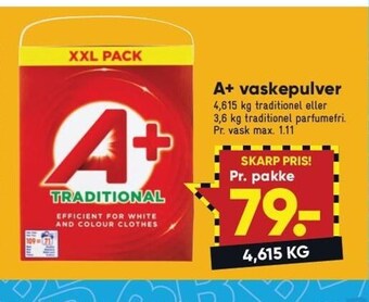 Bilka A+ vaskepulver tilbud