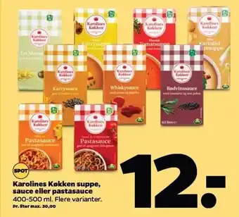 Netto Karolines køkken suppe, sauce el. pastasauce tilbud