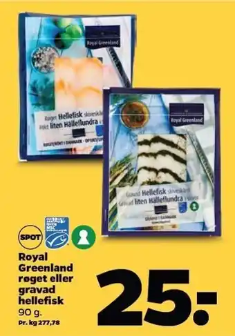 Netto Royal greenland røget el. gravad hellefisk tilbud