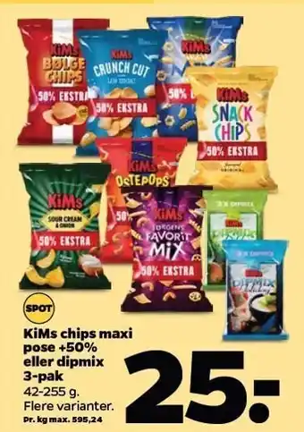 Netto Kims chips el. dipmix tilbud