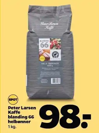 Netto Peter larsen kaffe blanding 66 helbønner tilbud