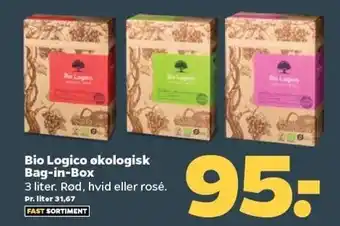 Netto Bio logico økologisk bag-in-box 3 liter tilbud