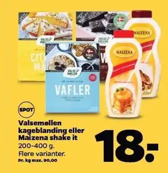 Netto Valsemøllen kageblanding el maizena shake it tilbud