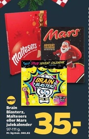Netto Brain blasterz, maltesers el. mars julekalender tilbud