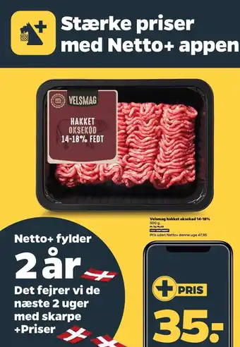 Netto Hakket oksekød 14-18% - medlemstilbud tilbud