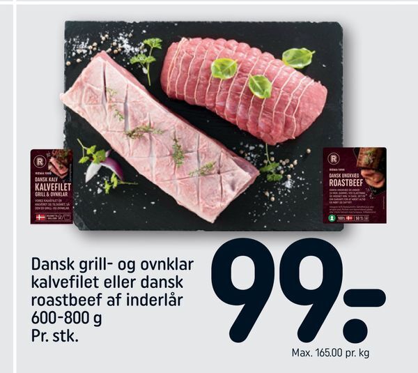Dansk grill og ovnklar kalvefilet eller dansk roastbeef af inderlår