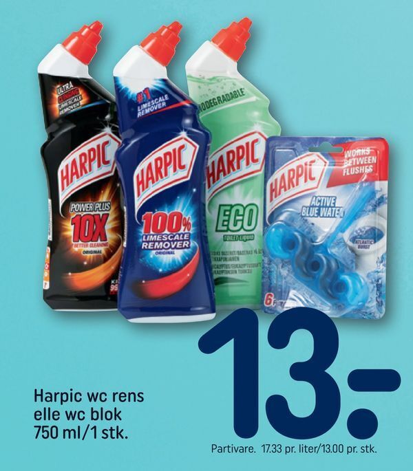 Harpic wc rens elle wc blok tilbud hos Rema 1000
