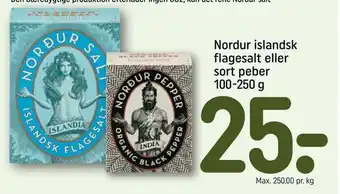 Nordur islandsk flagesalt eller sort peber