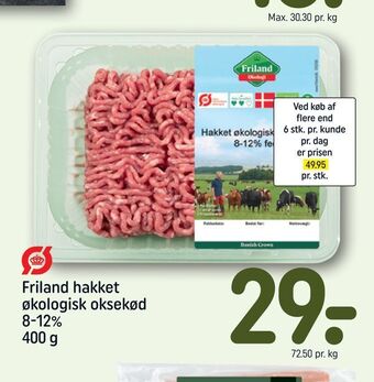 REMA 1000 Friland hakket økologisk oksekød 8-12% tilbud
