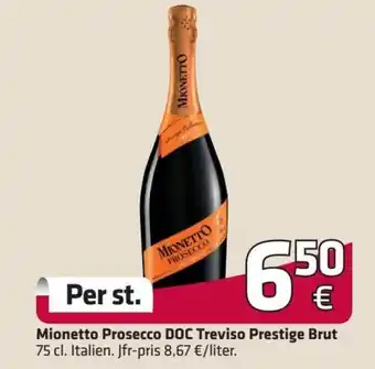 Fleggaard Mionetto Prosecco DOC Trevise Prestige Brut 75 cl. tilbud