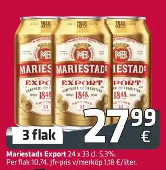 Fleggaard Mariestads Export 24 x 33 cl. tilbud