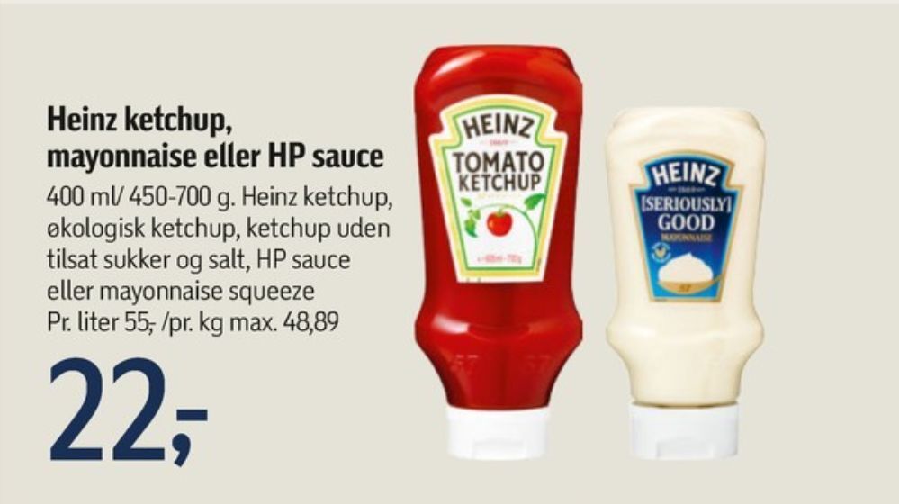 Heinz ketchup tilbud hos Føtex