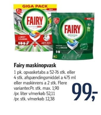 Føtex Fairy maskinopvask-tabs tilbud