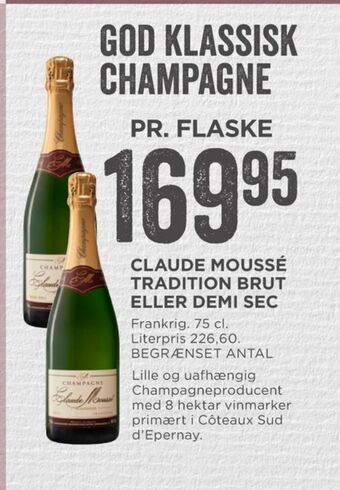 MENY Claude moussé champagne tilbud