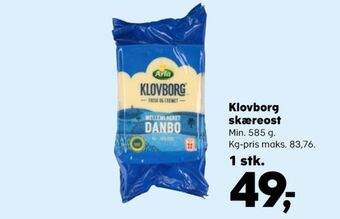 SuperBrugsen Klovborg skæreost danbo mellemlagret tilbud