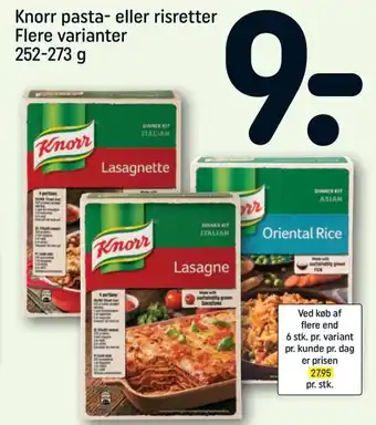 REMA 1000 Knorr Pasta-Eller Risretter Flere Varianter 252-273g tilbud