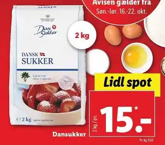 Lidl Dansukker sukker tilbud