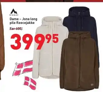 Intersport Dame - jona long pile fleecejakke tilbud