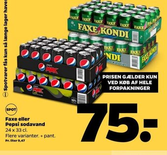 Netto Faxe eller Pepsi Sodavand tilbud