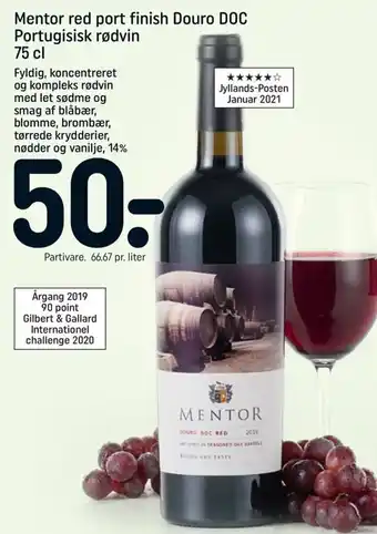 REMA 1000 Mentor Red Port Finish Douro 75cl tilbud