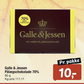 Fakta Tyskland Galle & jessen pålægschokolade 70% tilbud
