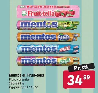 Fakta Tyskland Mentos el. fruit-tella tilbud
