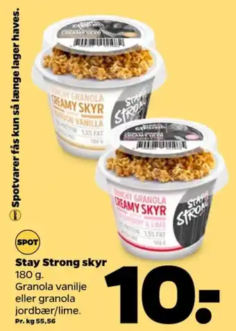 Netto Stay strong skyr vanilje med granola tilbud