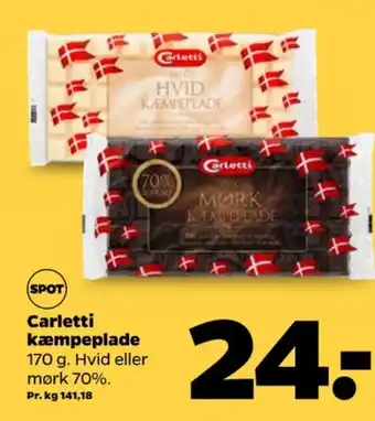 Netto Carletti chokoladeplade hvid kæmpeplade tilbud