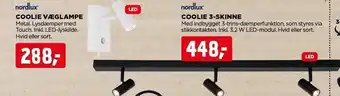 Nordlux coolie væglampe el. 3-skinne
