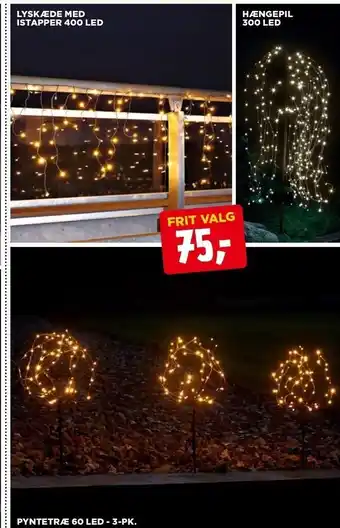 jem & fix Lyskæde med istapper 400 led el. hængepil 300 led tilbud
