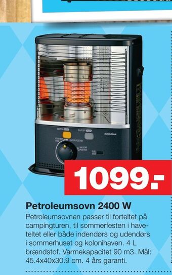 Bauhaus Petroleumsovn 2400 w tilbud